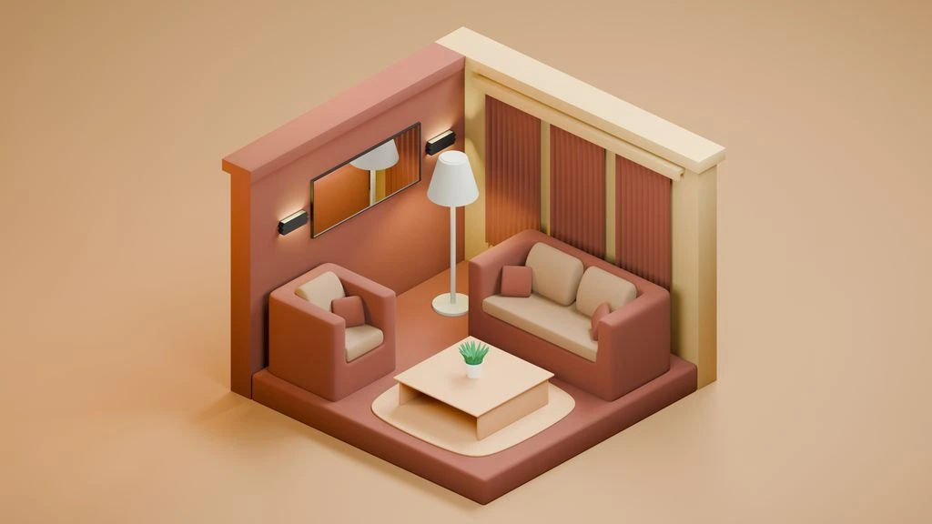 Illustration of the 90-ball Lounge with armchairs and a glowing bingo board